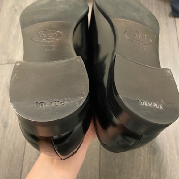 Prada Brushed Black Leather Loafers Size US 10.5 NWT - Picture 13 of 14